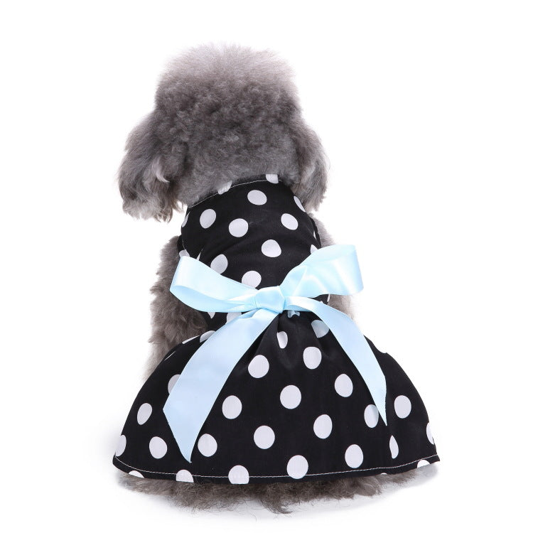 KFX-0915133 Polka Dot Summer Dress for Pets - Watermelon and Strawberry Skirt, Polyester Material, Various Sizes