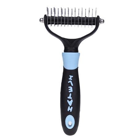 KFX-0924093 All-in-One Pet Dematting Comb with Stainless Steel Teeth and Double-Sided Design for Effective Grooming