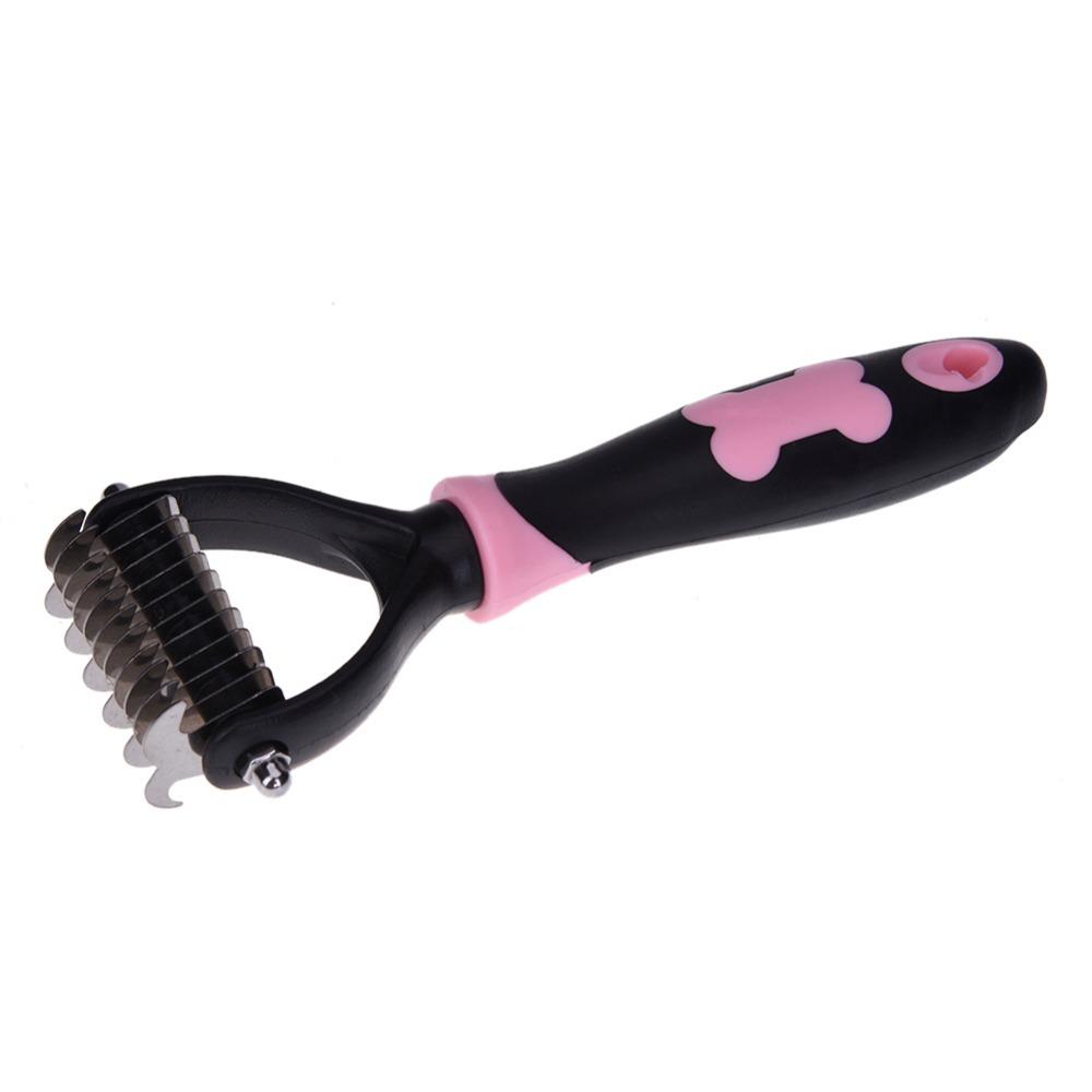 KFX-0924093 All-in-One Pet Dematting Comb with Stainless Steel Teeth and Double-Sided Design for Effective Grooming