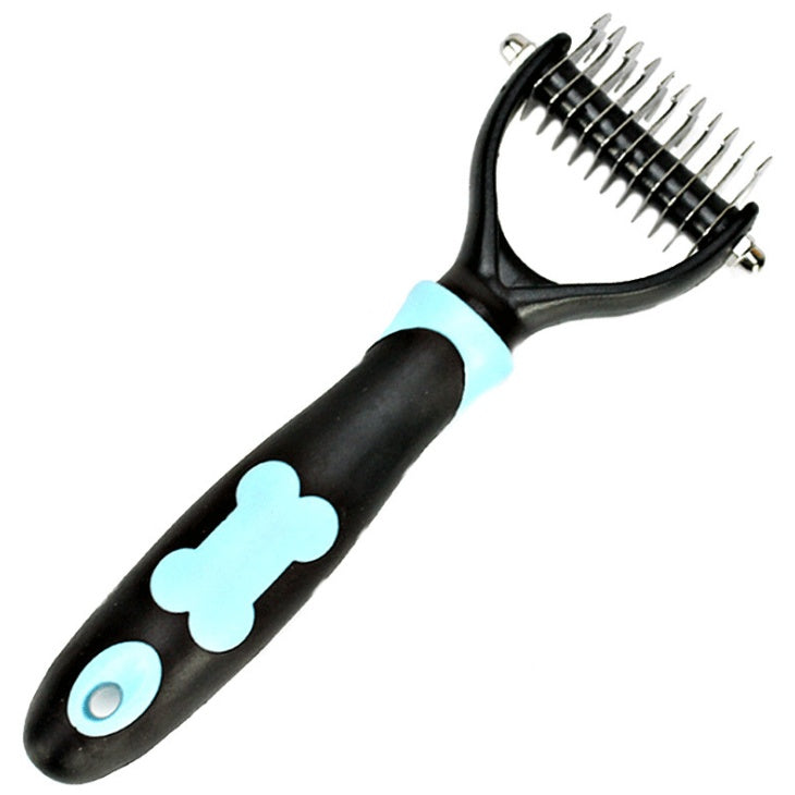 KFX-0924093 All-in-One Pet Dematting Comb with Stainless Steel Teeth and Double-Sided Design for Effective Grooming