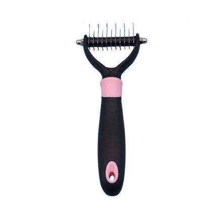 KFX-0924093 All-in-One Pet Dematting Comb with Stainless Steel Teeth and Double-Sided Design for Effective Grooming