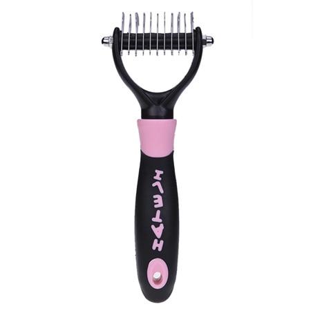 KFX-0924093 All-in-One Pet Dematting Comb with Stainless Steel Teeth and Double-Sided Design for Effective Grooming
