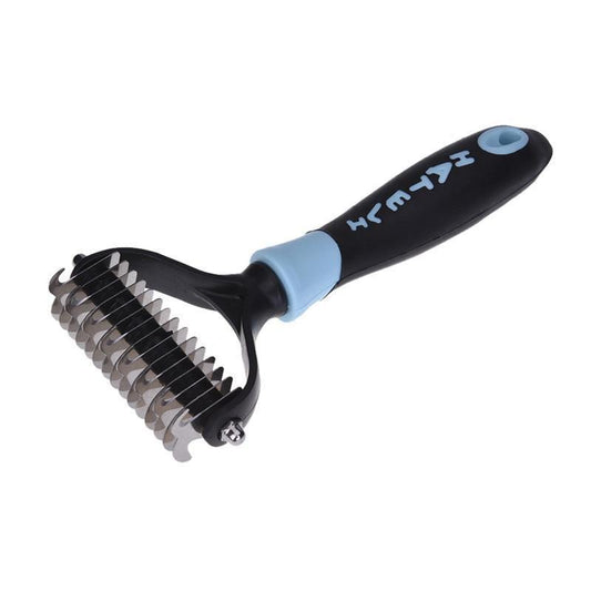 KFX-0924093 All-in-One Pet Dematting Comb with Stainless Steel Teeth and Double-Sided Design for Effective Grooming