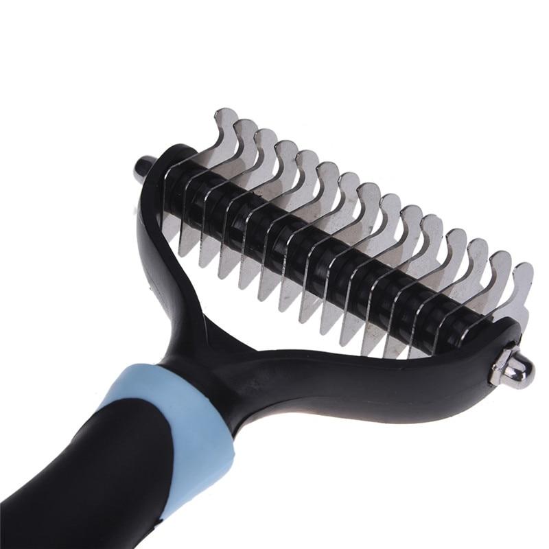 KFX-0924093 All-in-One Pet Dematting Comb with Stainless Steel Teeth and Double-Sided Design for Effective Grooming