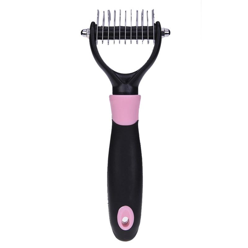 KFX-0924093 All-in-One Pet Dematting Comb with Stainless Steel Teeth and Double-Sided Design for Effective Grooming