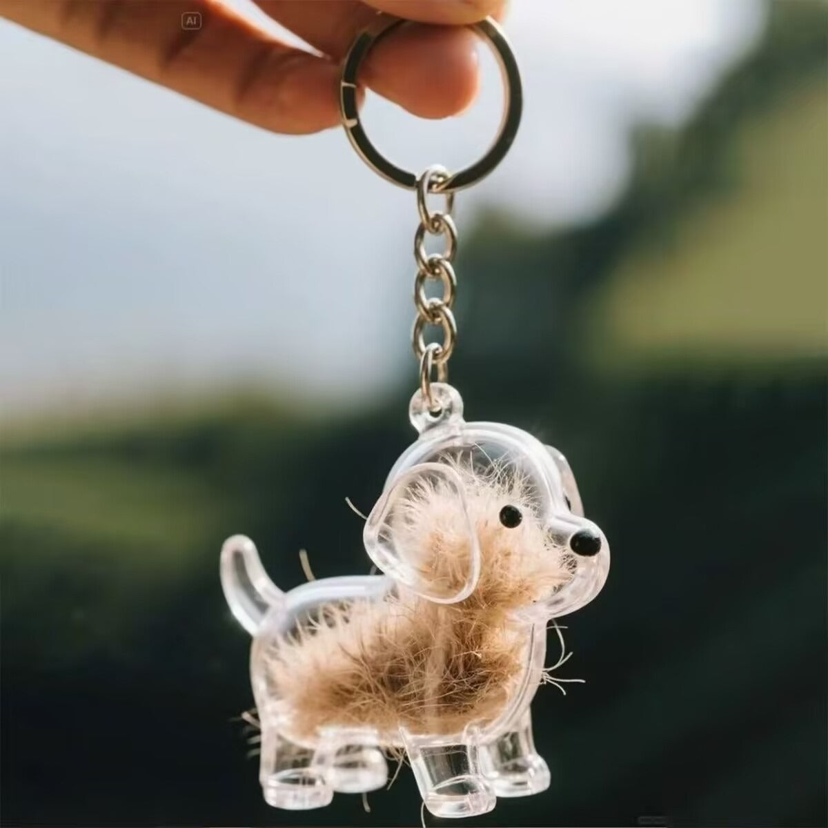 KFX-0924349 Transparent Fur Storage Box for Puppies - Decorative Keepsake Dust-Proof Ornament