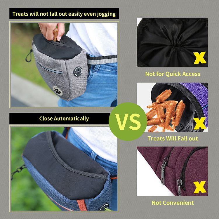 KFX-0924733 All-Purpose Outdoor Dog Training Waist Bag with Snack Compartment and Accessories