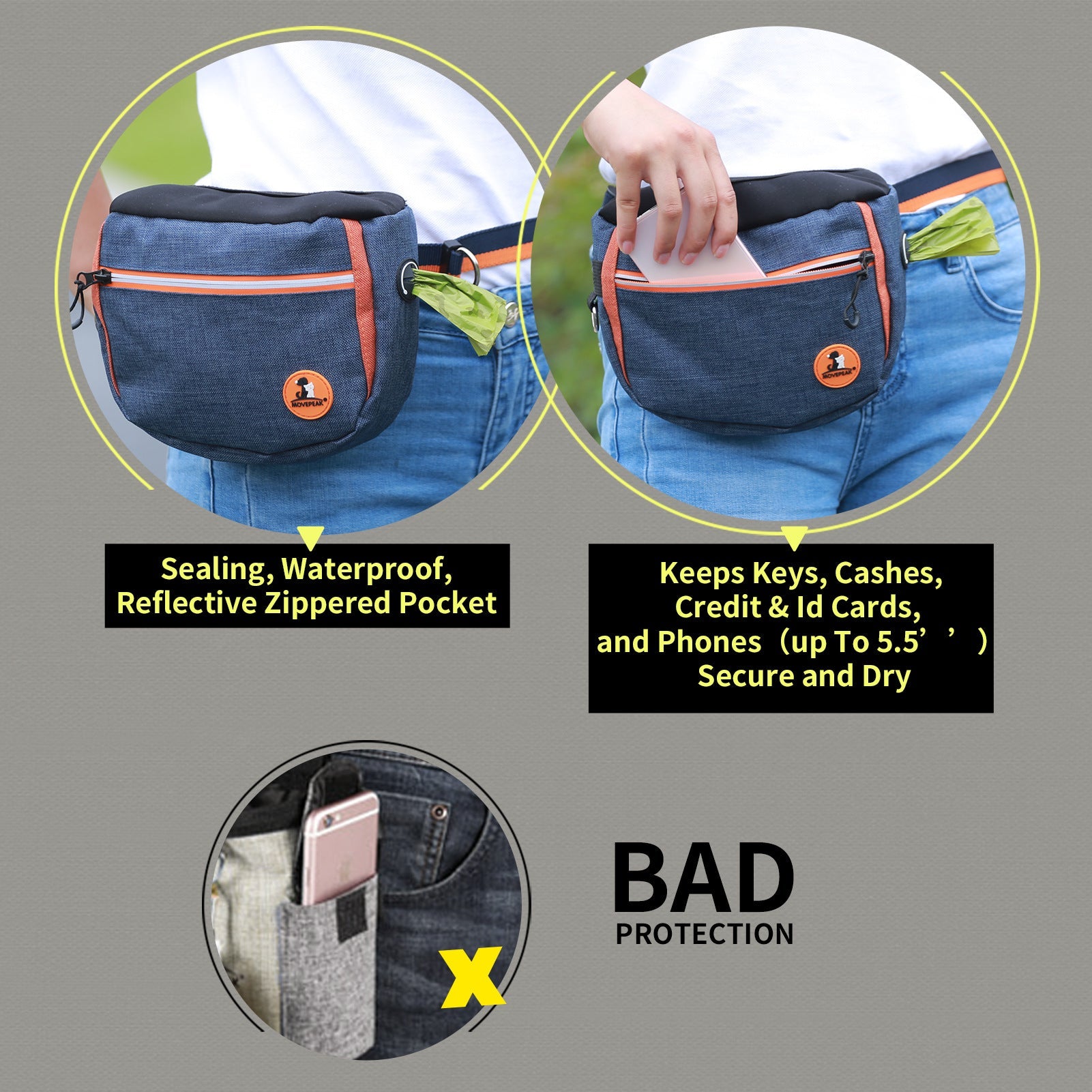 KFX-0924733 All-Purpose Outdoor Dog Training Waist Bag with Snack Compartment and Accessories
