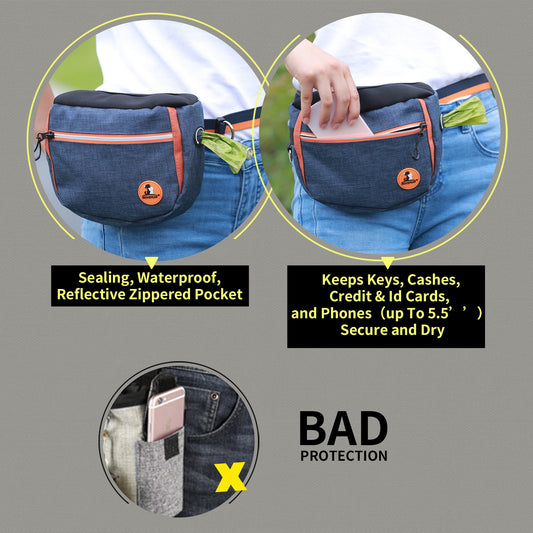 KFX-0924733 All-Purpose Outdoor Dog Training Waist Bag with Snack Compartment and Accessories