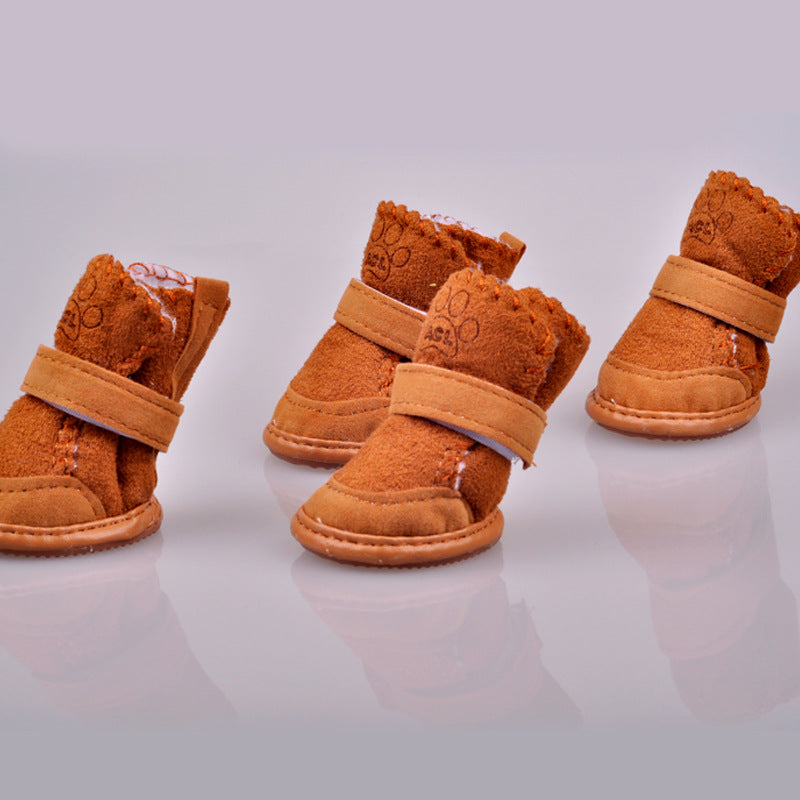 KFX-0925117 Warm Snow Boots for Small Dogs - Cotton & Rubber Sole Puppy Footwear