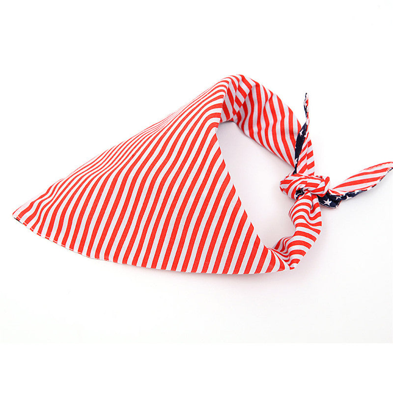 KFX-0925885 American Flag Pet Triangle Scarf for Dogs - Cotton Material, Casual Style