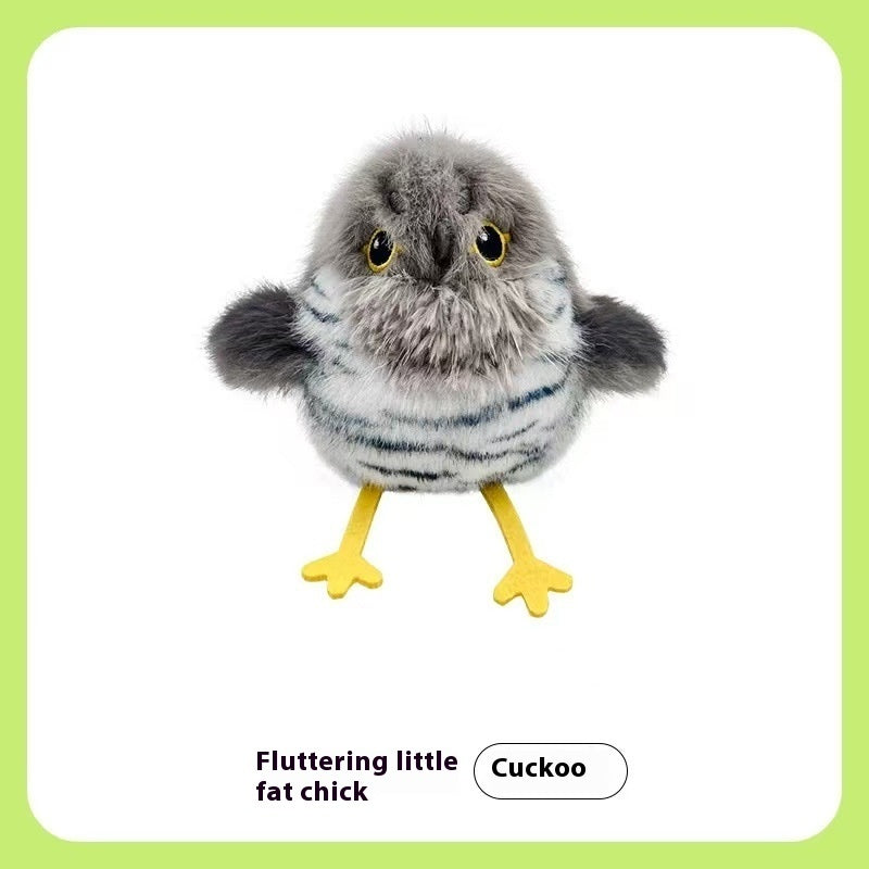 KFX-0927933 Small Plush Fat Cat Toy - Self-Hi Relieving Simulation Bird for Pets