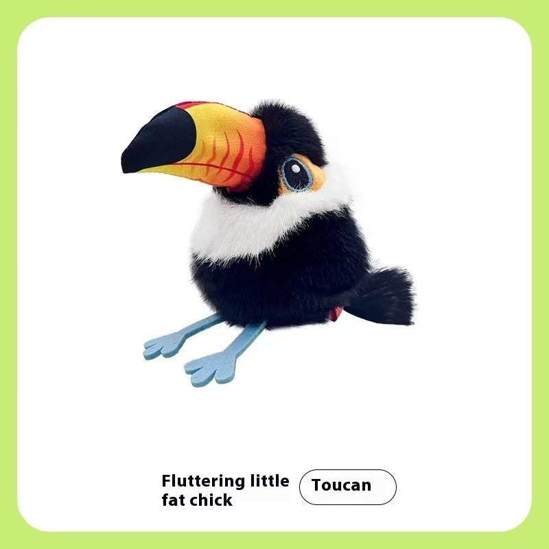 KFX-0927933 Small Plush Fat Cat Toy - Self-Hi Relieving Simulation Bird for Pets