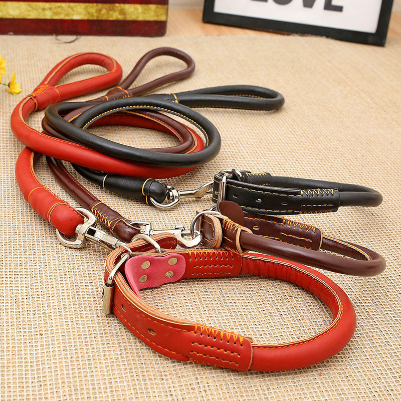 KFX-0928061 Dog Walking Leash Set with Adjustable Collar - Durable PU Material, Multiple Sizes Available