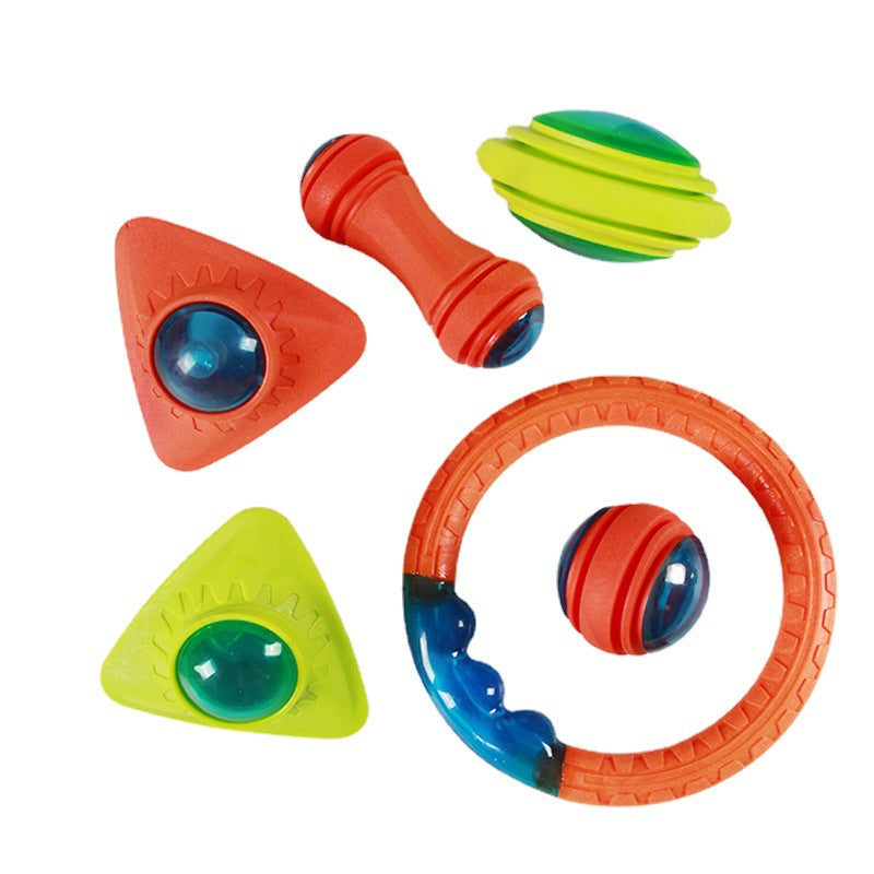 KFX-0929085 Luminous Bite-Resistant Interactive Dog Toy Set - Molar Rod, Teether Ball & Rugby