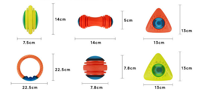KFX-0929085 Luminous Bite-Resistant Interactive Dog Toy Set - Molar Rod, Teether Ball & Rugby