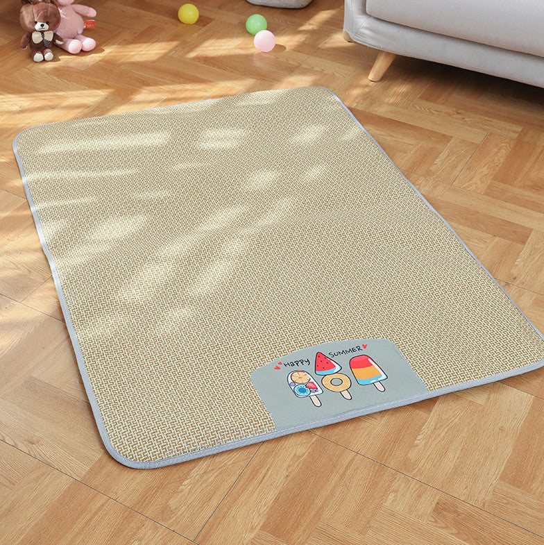 KFX-0930109 Cooling Pet Mat for Dogs - Non-Slip Rattan & Sponge Ice Cushion in Various Sizes