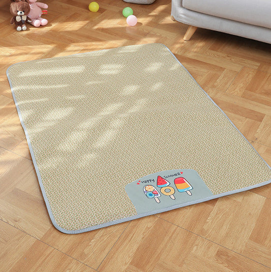 KFX-0930109 Cooling Pet Mat for Dogs - Non-Slip Rattan & Sponge Ice Cushion in Various Sizes