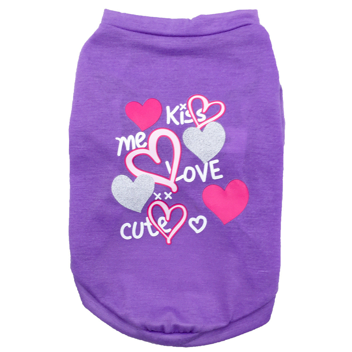 KFX-0932413 KISS Colorful Round Neck Pet T-Shirt with Raglan Sleeves - Cotton Blend, Short Sleeve