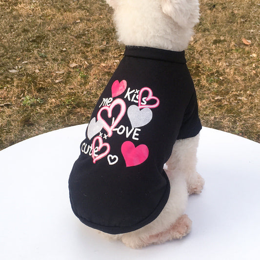 KFX-0932413 KISS Colorful Round Neck Pet T-Shirt with Raglan Sleeves - Cotton Blend, Short Sleeve