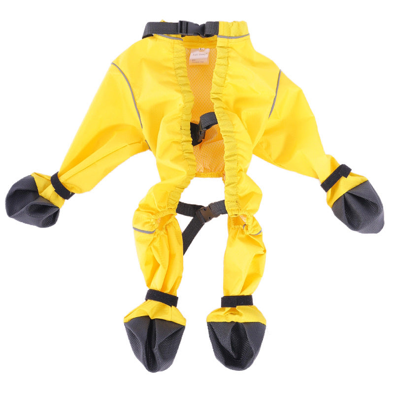KFX-0933693 Pet Anti-Dirty Pants Dog Shoe Covers - Casual Waterproof Footwear in Yellow and Blue, Sizes XS to 2XL
