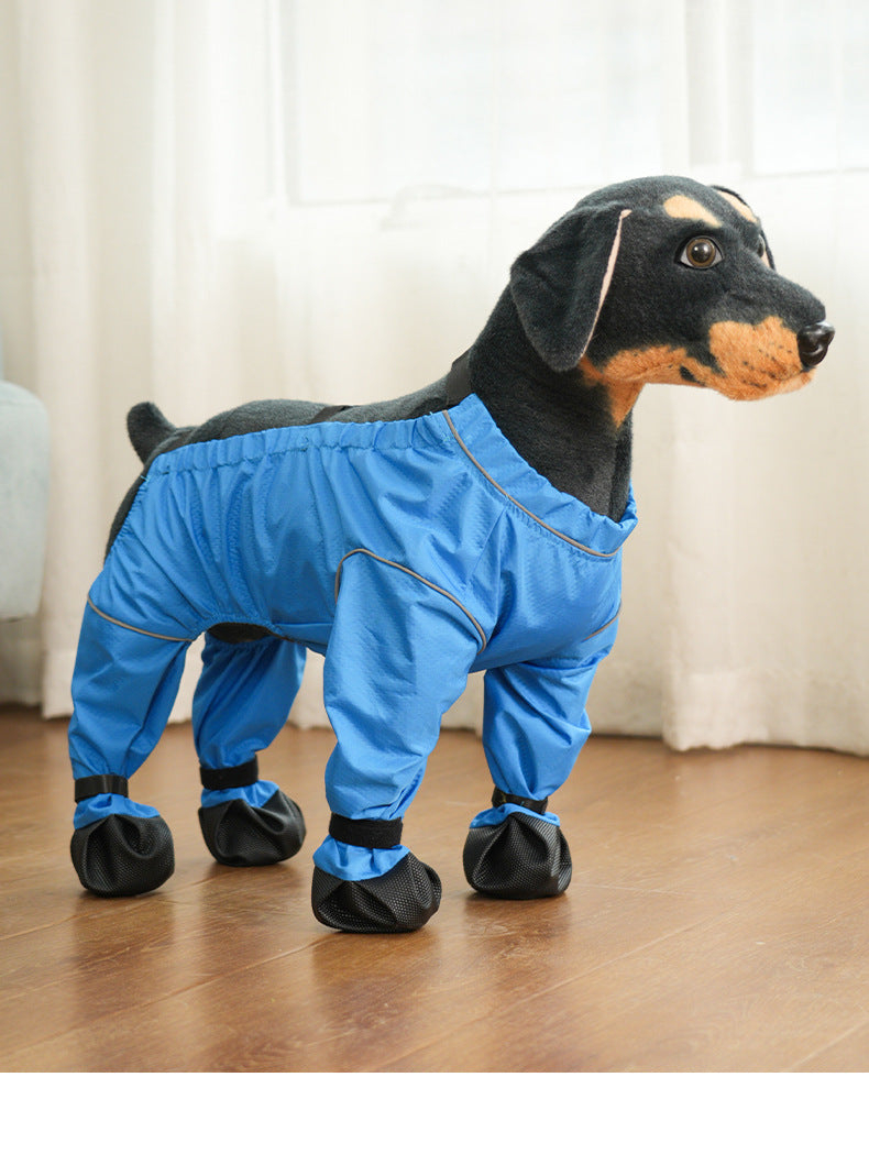 KFX-0933693 Pet Anti-Dirty Pants Dog Shoe Covers - Casual Waterproof Footwear in Yellow and Blue, Sizes XS to 2XL