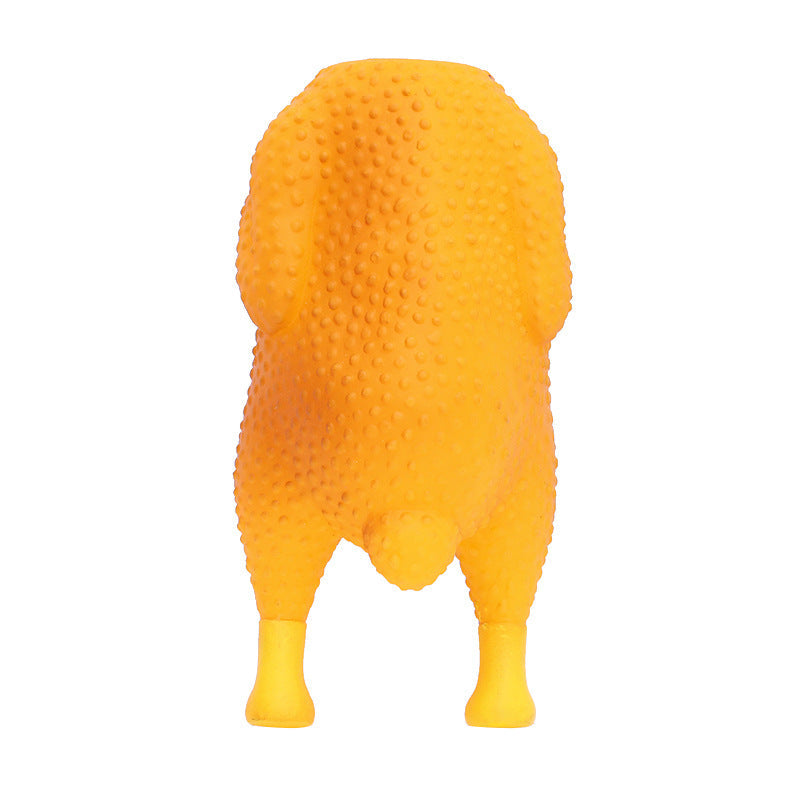 KFX-0934845 Dog Enamel Toys - Chicken Leg and Roast Chicken Design, Bite Resistant, Ideal for Indoor Play