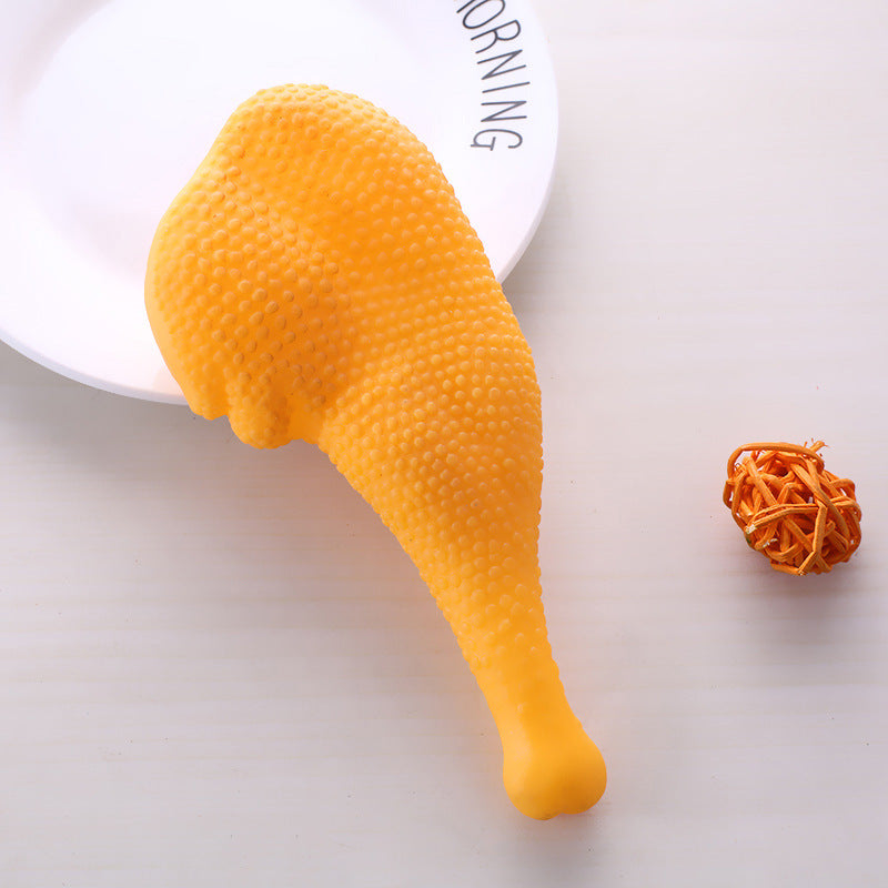 KFX-0934845 Dog Enamel Toys - Chicken Leg and Roast Chicken Design, Bite Resistant, Ideal for Indoor Play