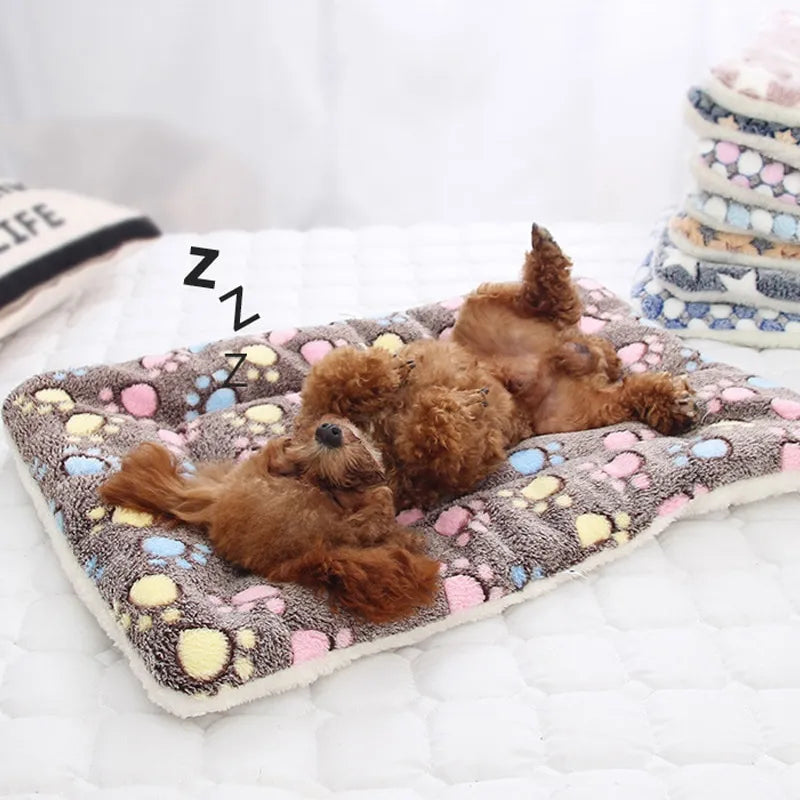 KFX-0937277 Reversible Fleece Pet Bed Mat - Soft, Washable Crate Pad for Dogs and Cats in Multiple Sizes