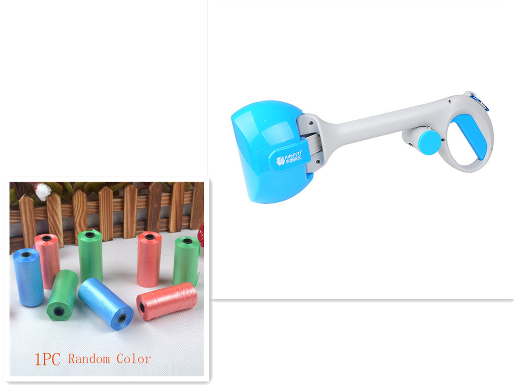 KFX-0937789 Automatic Portable Dog Pooper Scooper with Plastic Bag for Easy Cleanup