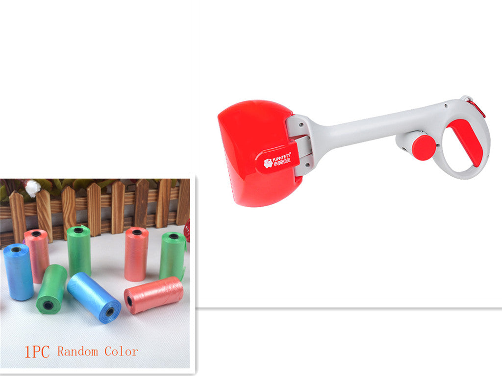 KFX-0937789 Automatic Portable Dog Pooper Scooper with Plastic Bag for Easy Cleanup