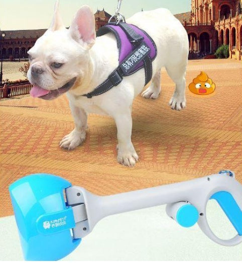 KFX-0937789 Automatic Portable Dog Pooper Scooper with Plastic Bag for Easy Cleanup