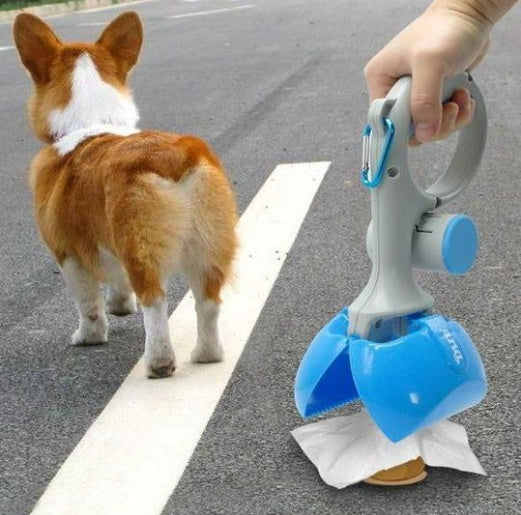 KFX-0937789 Automatic Portable Dog Pooper Scooper with Plastic Bag for Easy Cleanup