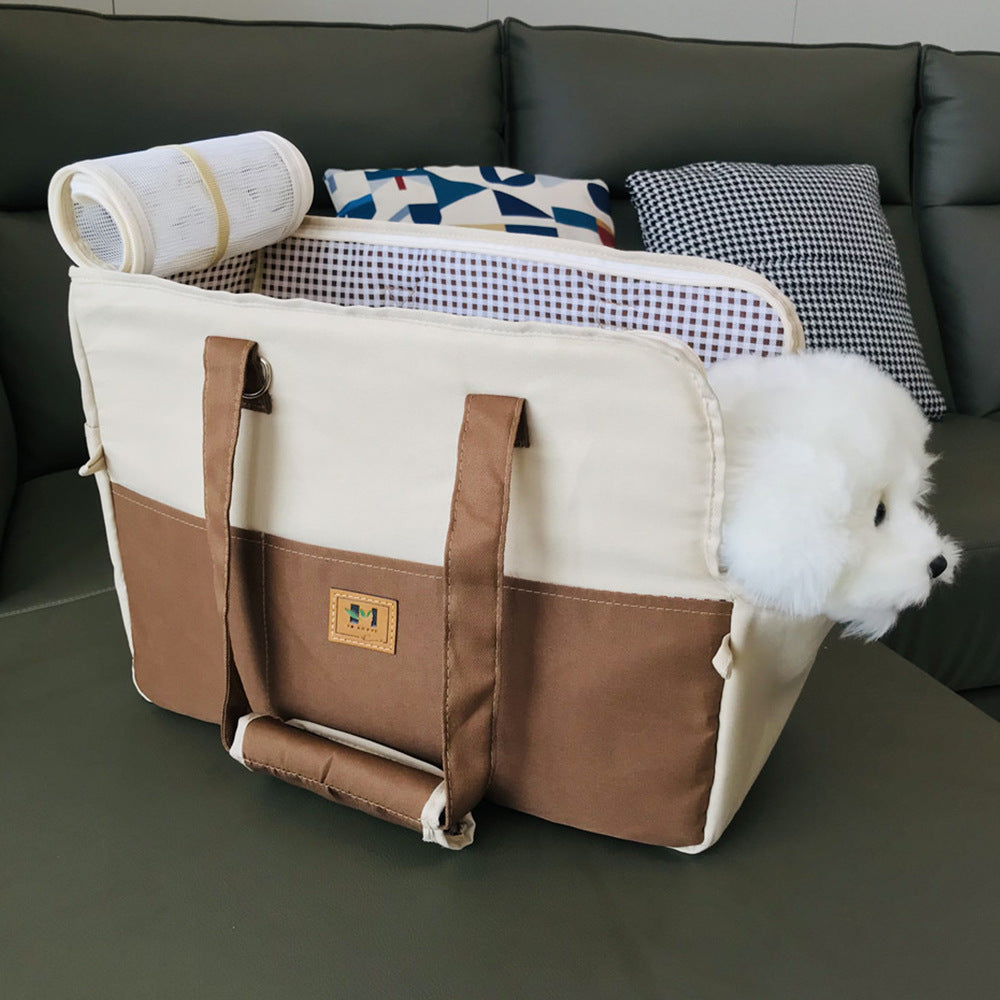 KFX-0938813 Breathable Canvas Crossbody Pet Carrier Bag - Medium Soft Design for Pets 2-5kg