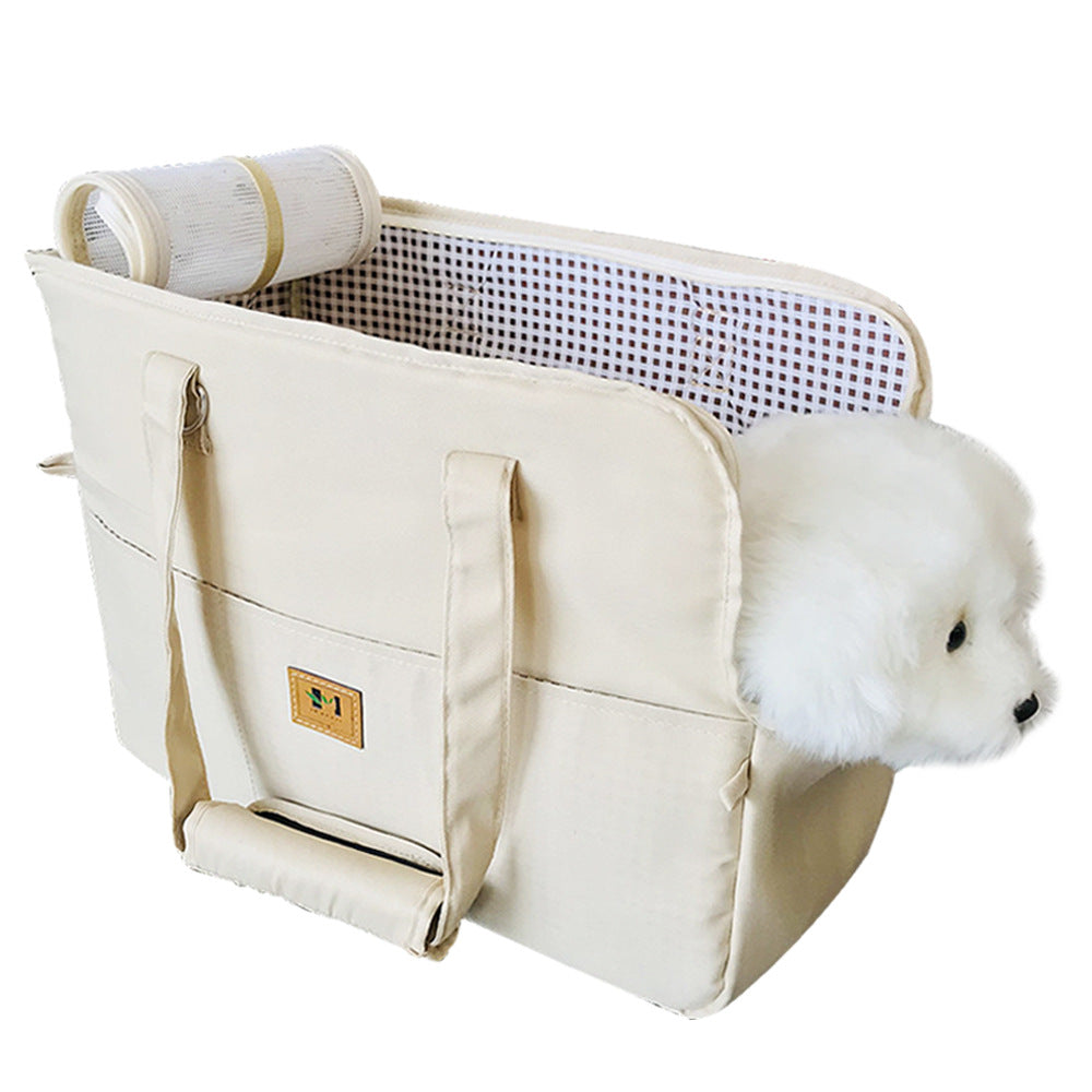 KFX-0938813 Breathable Canvas Crossbody Pet Carrier Bag - Medium Soft Design for Pets 2-5kg