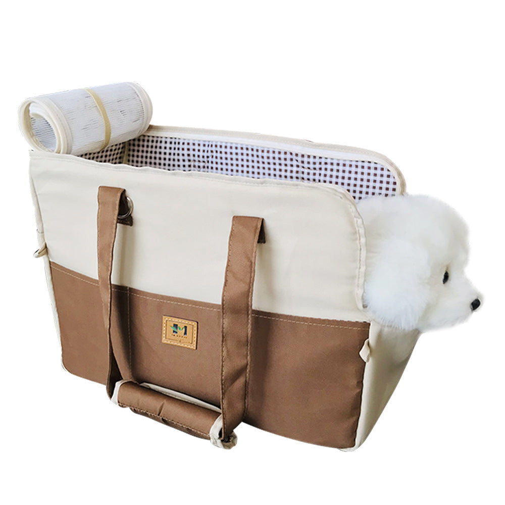 KFX-0938813 Breathable Canvas Crossbody Pet Carrier Bag - Medium Soft Design for Pets 2-5kg