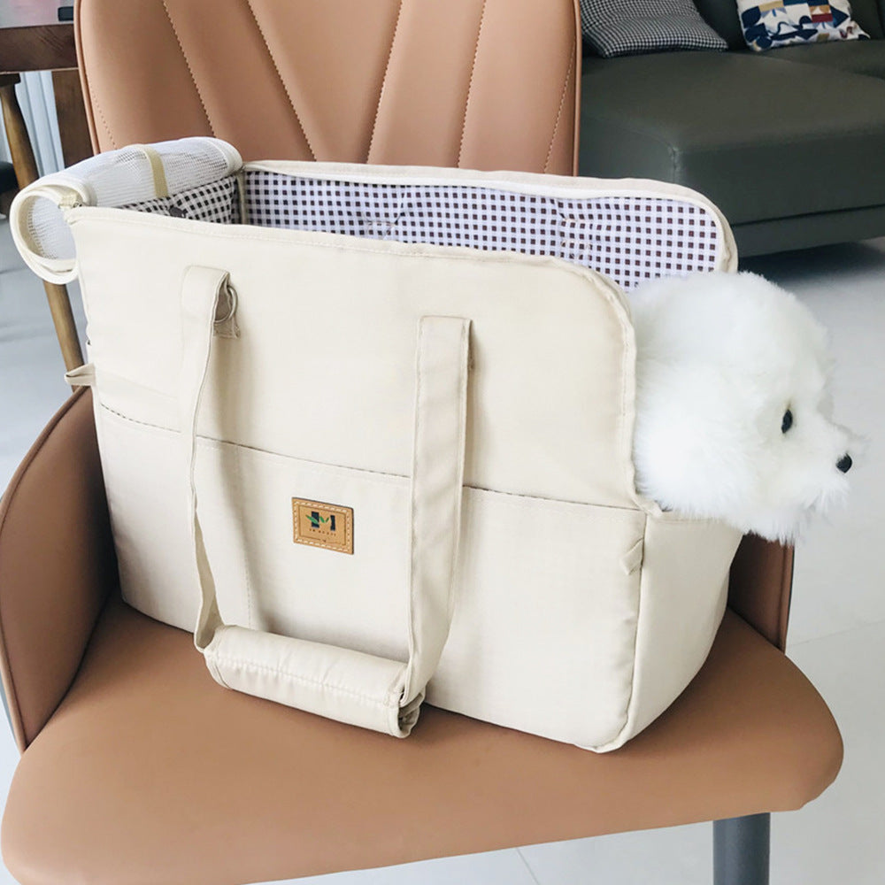 KFX-0938813 Breathable Canvas Crossbody Pet Carrier Bag - Medium Soft Design for Pets 2-5kg