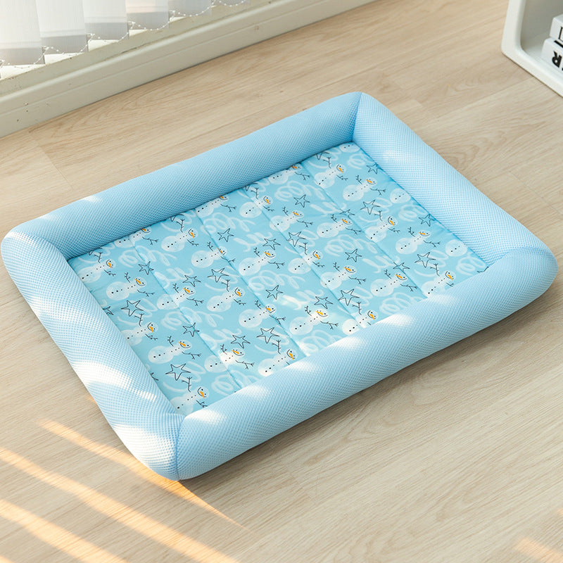 KFX-0939837 Pet Dog Cooler Mat in Fashionable Avocado Green, Blue Snowman, Sweet Orange, Green Fruit, Pink Watermelon, Grey Pineapple - Multiple Sizes Available