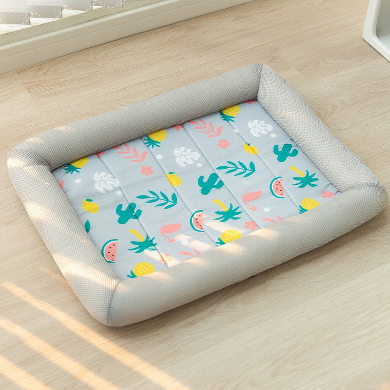 KFX-0939837 Pet Dog Cooler Mat in Fashionable Avocado Green, Blue Snowman, Sweet Orange, Green Fruit, Pink Watermelon, Grey Pineapple - Multiple Sizes Available