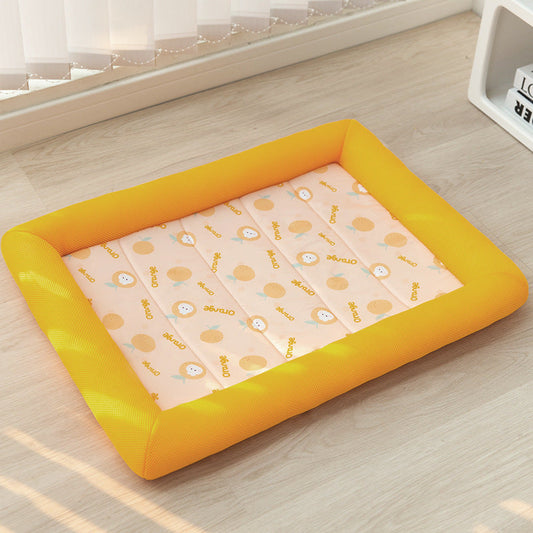 KFX-0939837 Pet Dog Cooler Mat in Fashionable Avocado Green, Blue Snowman, Sweet Orange, Green Fruit, Pink Watermelon, Grey Pineapple - Multiple Sizes Available