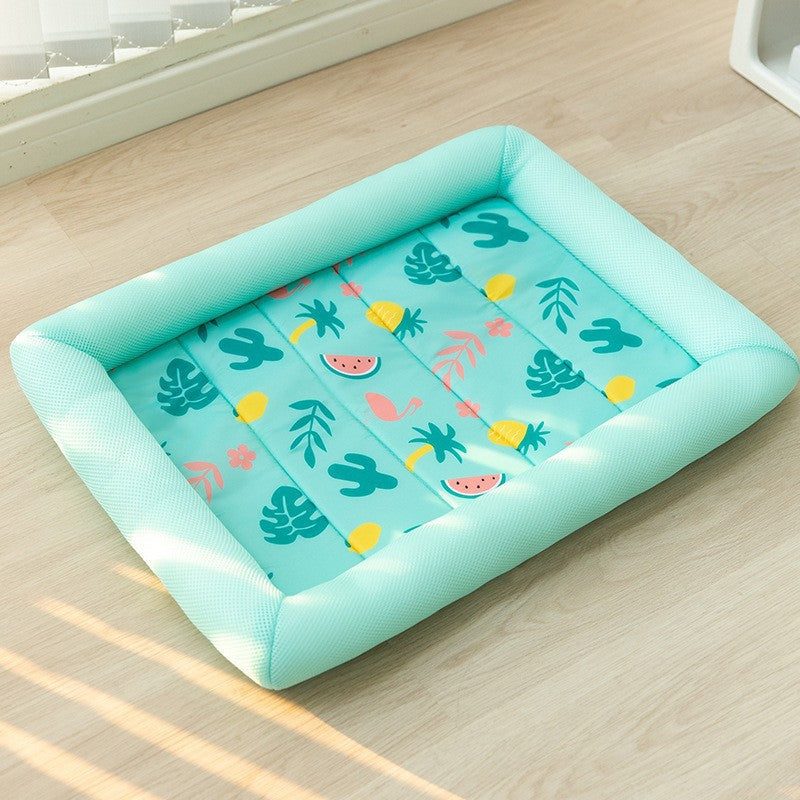 KFX-0939837 Pet Dog Cooler Mat in Fashionable Avocado Green, Blue Snowman, Sweet Orange, Green Fruit, Pink Watermelon, Grey Pineapple - Multiple Sizes Available