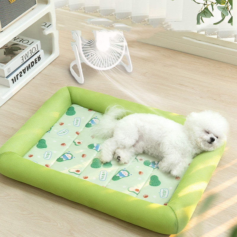 KFX-0939837 Pet Dog Cooler Mat in Fashionable Avocado Green, Blue Snowman, Sweet Orange, Green Fruit, Pink Watermelon, Grey Pineapple - Multiple Sizes Available