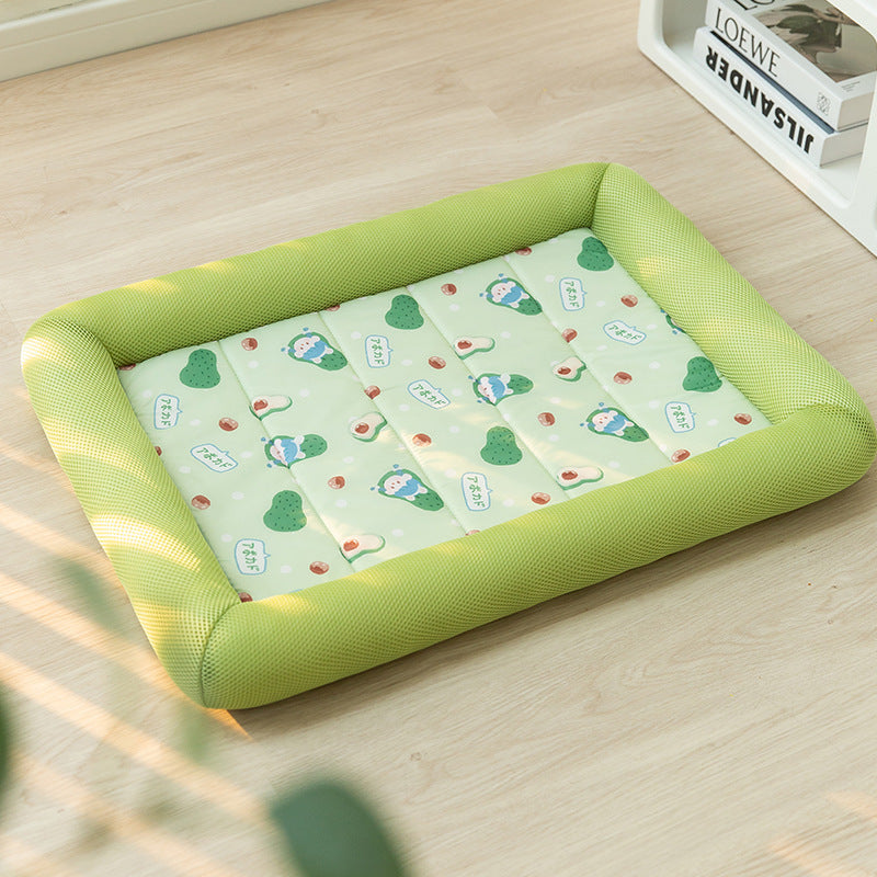 KFX-0939837 Pet Dog Cooler Mat in Fashionable Avocado Green, Blue Snowman, Sweet Orange, Green Fruit, Pink Watermelon, Grey Pineapple - Multiple Sizes Available