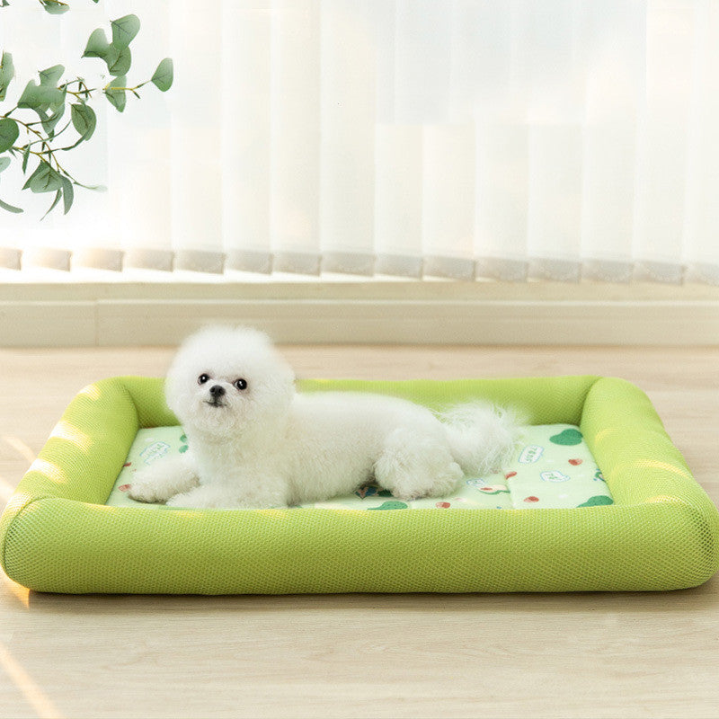 KFX-0939837 Pet Dog Cooler Mat in Fashionable Avocado Green, Blue Snowman, Sweet Orange, Green Fruit, Pink Watermelon, Grey Pineapple - Multiple Sizes Available