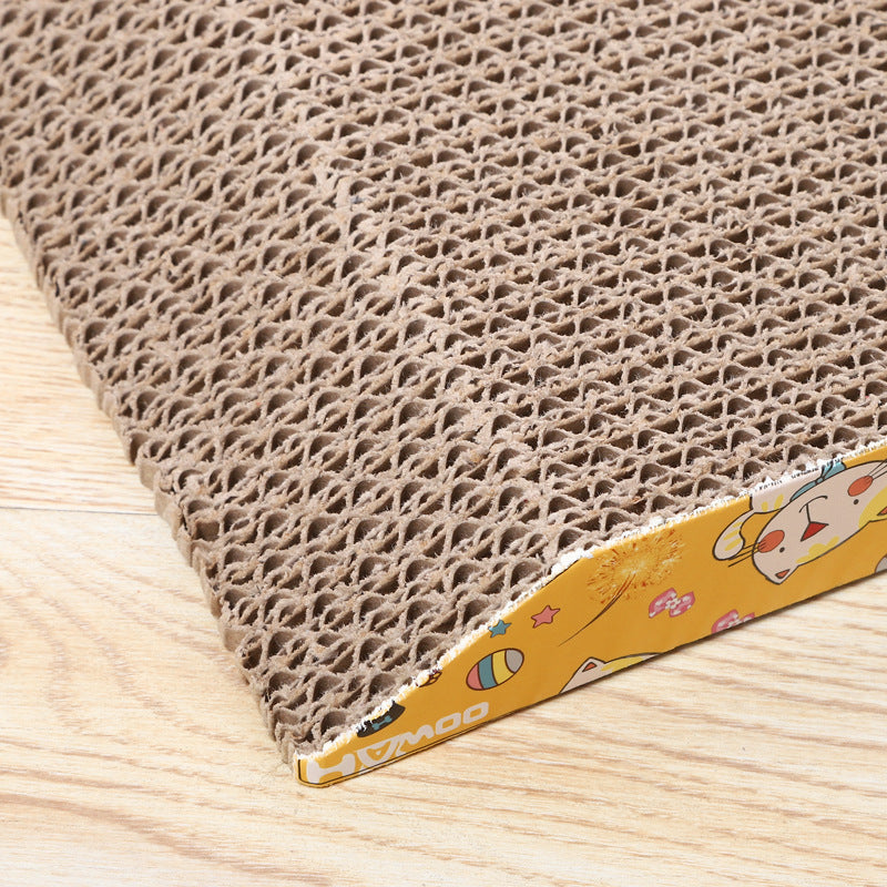 KFX-0939965 Trapezoidal Earth Brown Corrugated Cat Scratching Board - 36cm x 19.5cm x 3.5cm
