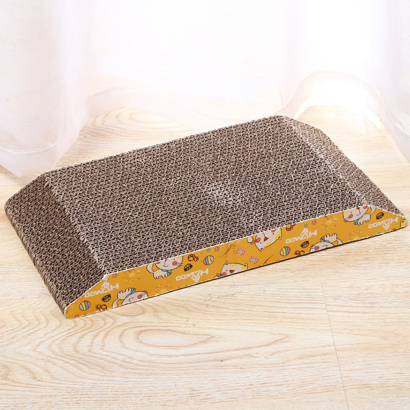 KFX-0939965 Trapezoidal Earth Brown Corrugated Cat Scratching Board - 36cm x 19.5cm x 3.5cm