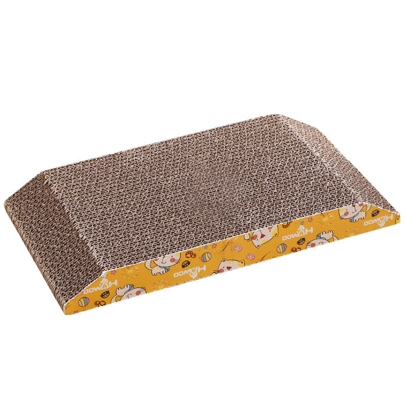 KFX-0939965 Trapezoidal Earth Brown Corrugated Cat Scratching Board - 36cm x 19.5cm x 3.5cm
