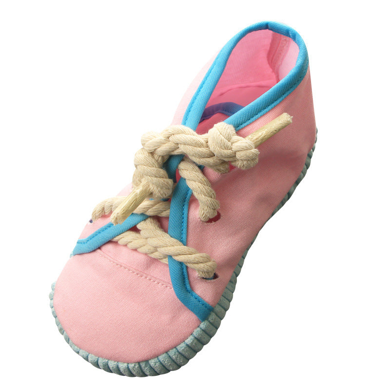 KFX-0940605 Pet Simulation Sounding Toy - Colorful Cloth Canvas Shoes for Interactive Play