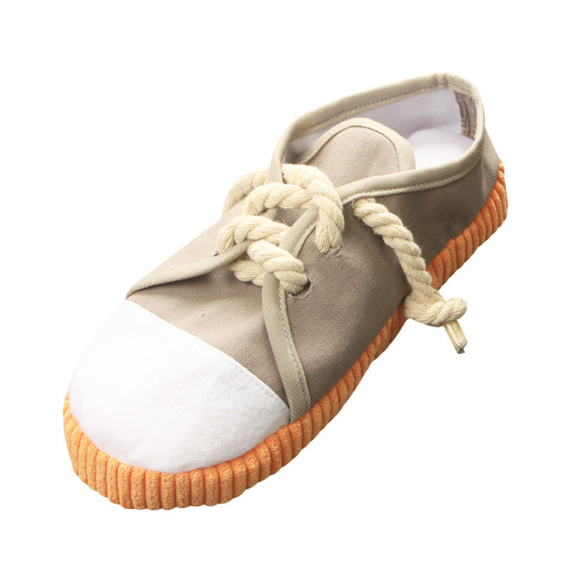 KFX-0940605 Pet Simulation Sounding Toy - Colorful Cloth Canvas Shoes for Interactive Play