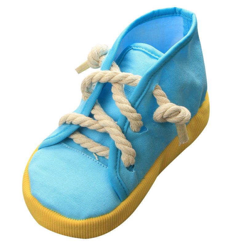 KFX-0940605 Pet Simulation Sounding Toy - Colorful Cloth Canvas Shoes for Interactive Play